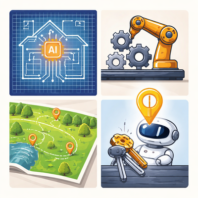 AI Moves Into the Real World: UK Housing, MIT Manufacturing, Earth Planning, and Robot Memory
